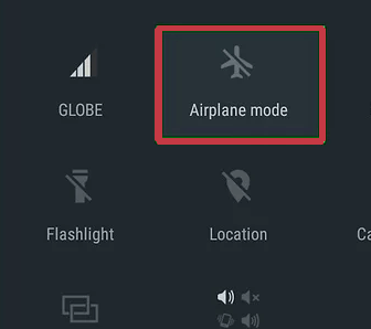 Turn airplane mode On and Off phone to fix Mobile Network